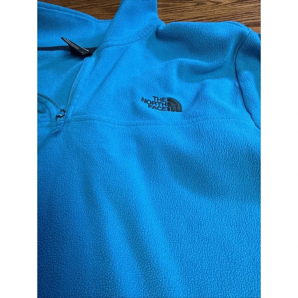 THE NORTH FACE Soft Lightweight Fleece Long Sleeve Jacket  1/4 Zip Bright Blue L